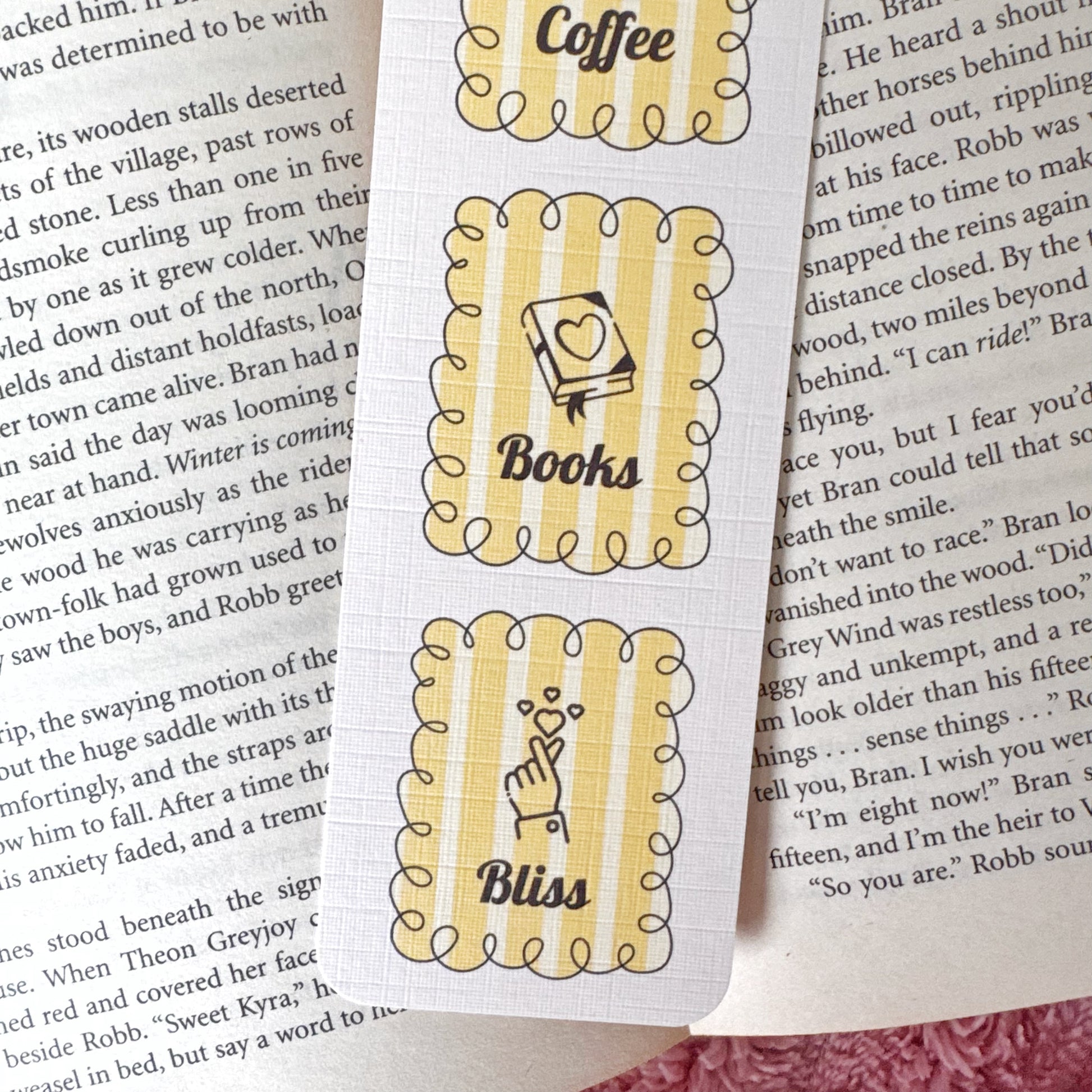 bookish coffee bookmark aesthetic design