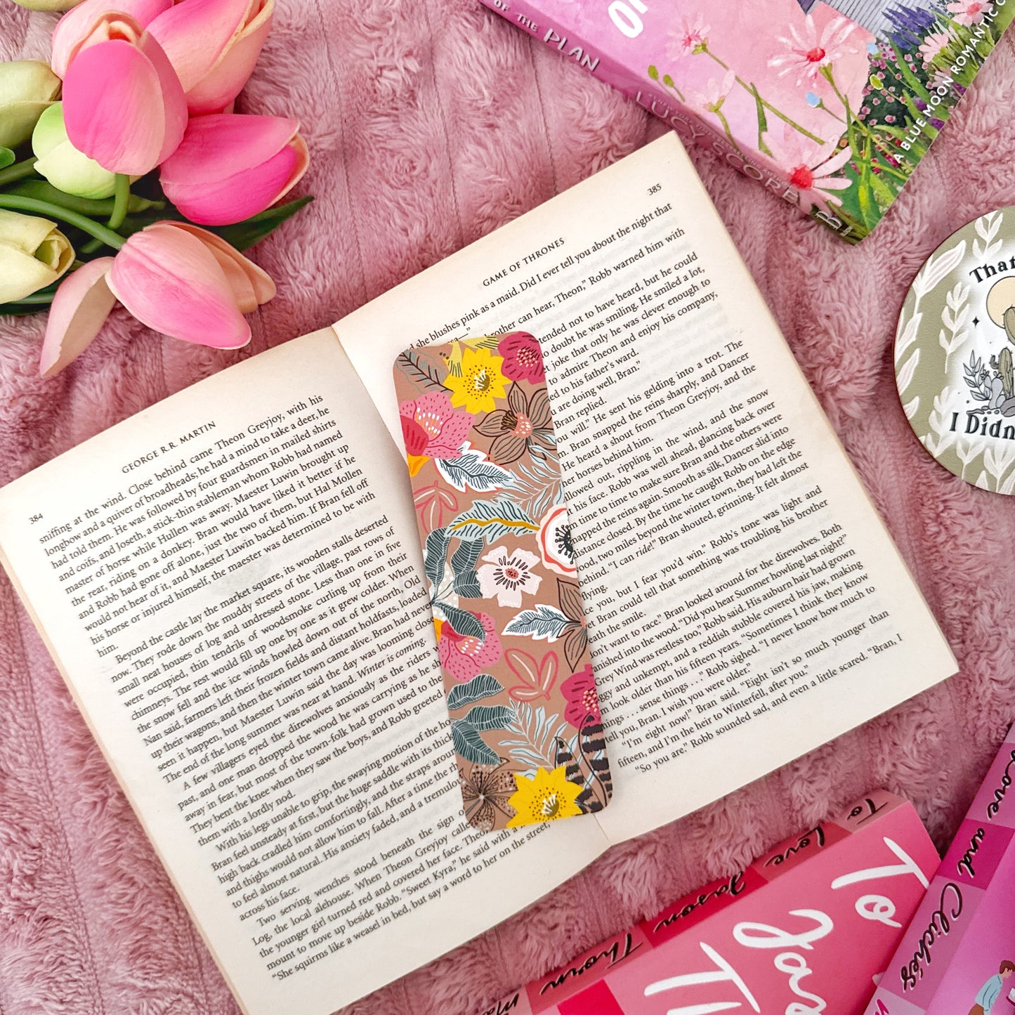 botanical floral bookmark for readers aesthetic