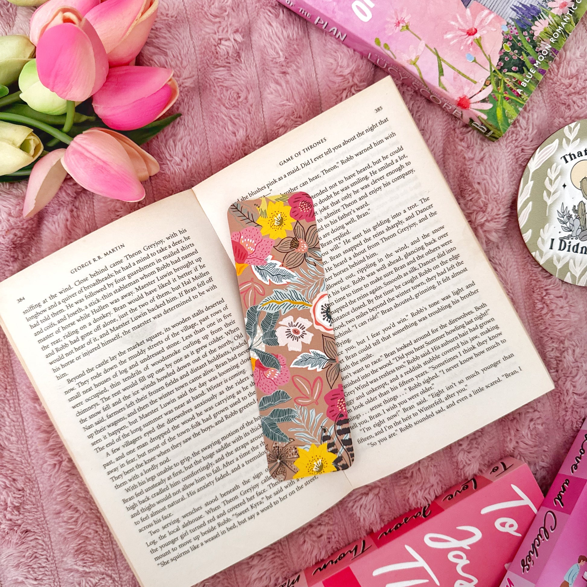 botanical floral bookmark for readers aesthetic
