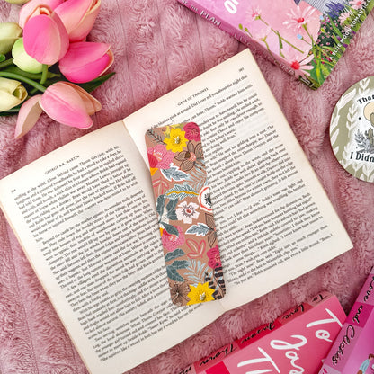 botanical floral bookmark for readers aesthetic