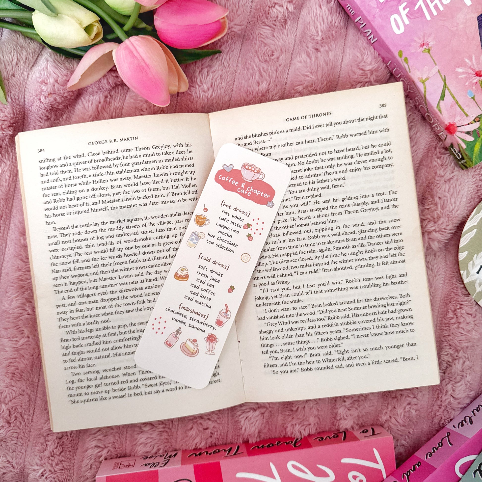 cafe style bookmark for book lovers