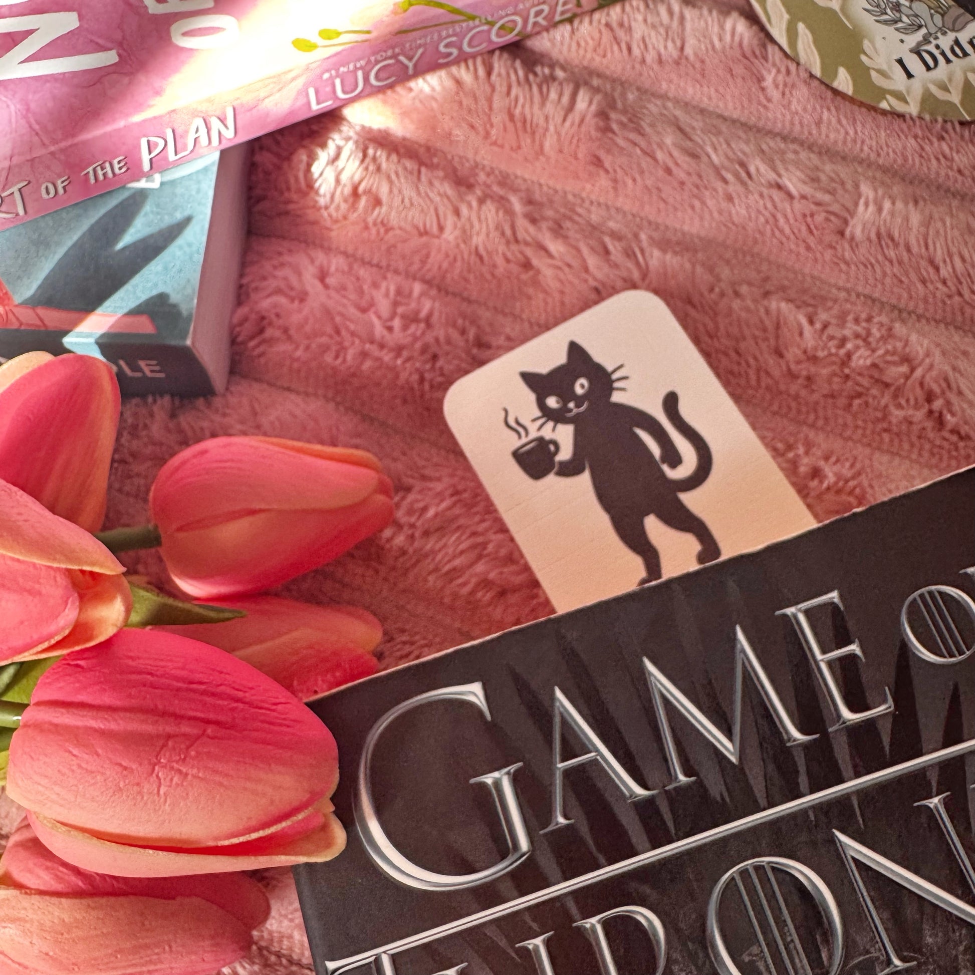 cat coffee bookmark funny bookish design