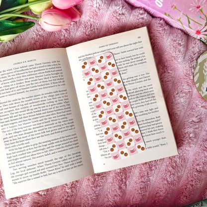 coffee and cookies bookmark set aesthetic cafe style