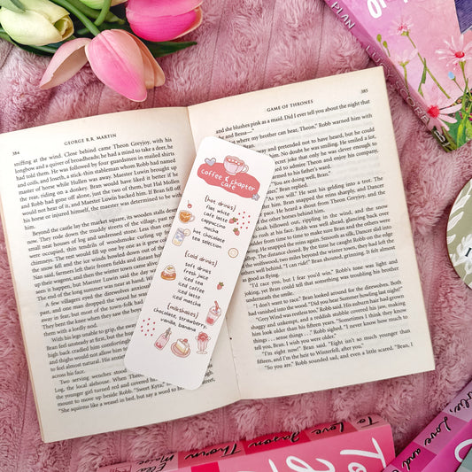coffee menu cafe chapter linen bookmark