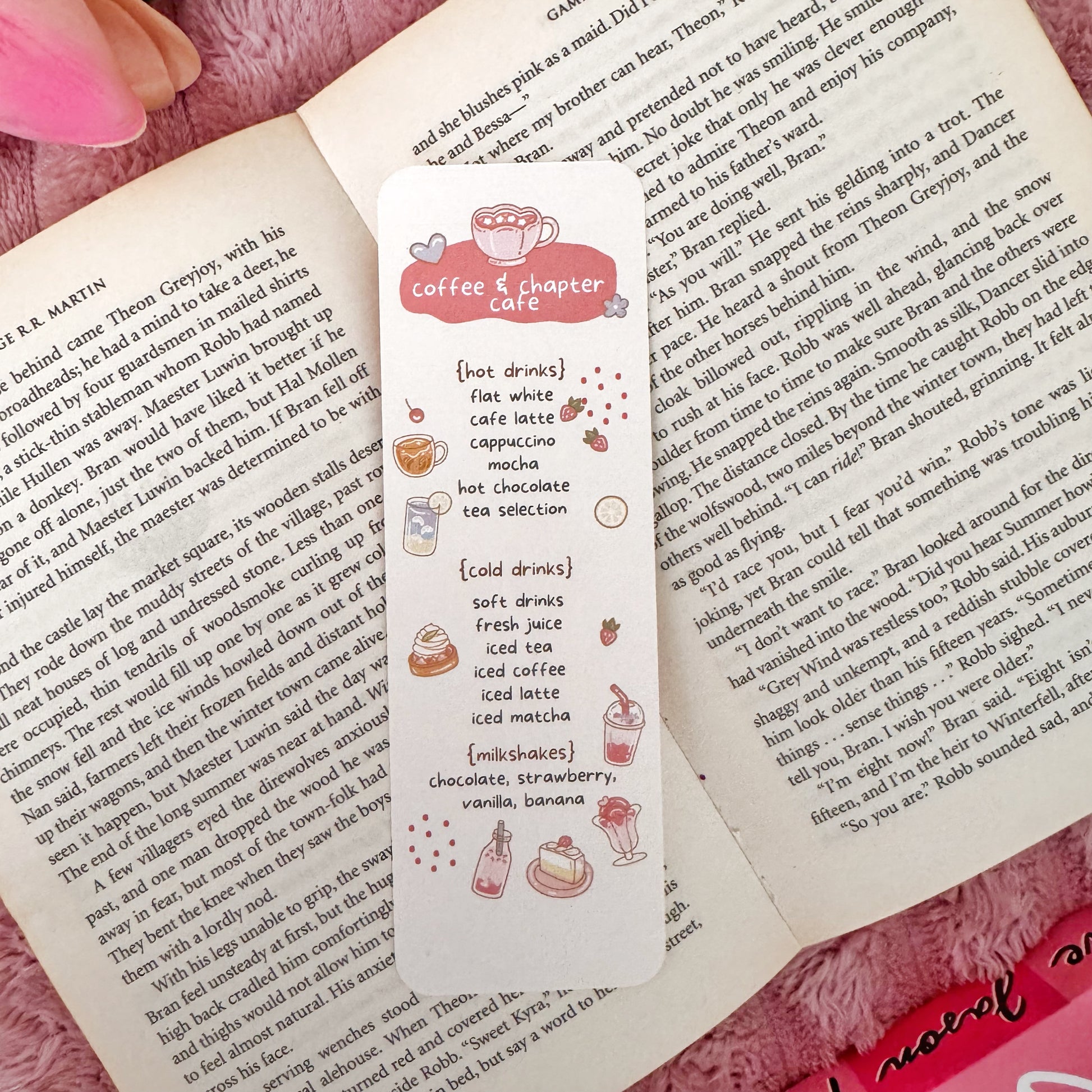 cozy reading coffee bookmark aesthetic