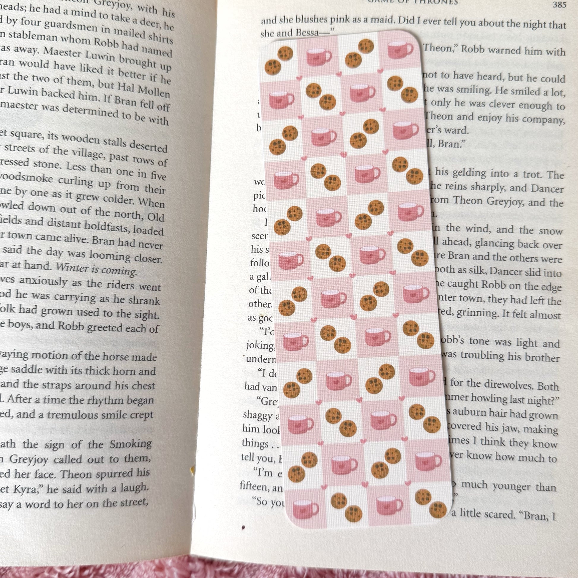 croissant and coffee bookish bookmark for readers