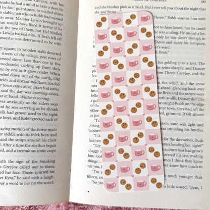 croissant and coffee bookish bookmark for readers