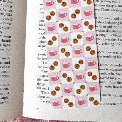cute cafe themed bookmark set for book lovers