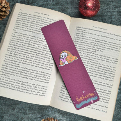 cute christmas bookmark ghost reading books