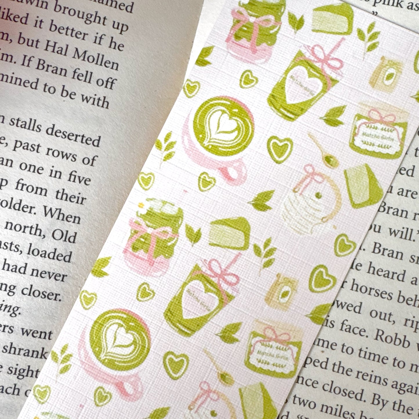 cute matcha bookmark 2 x 6 inches