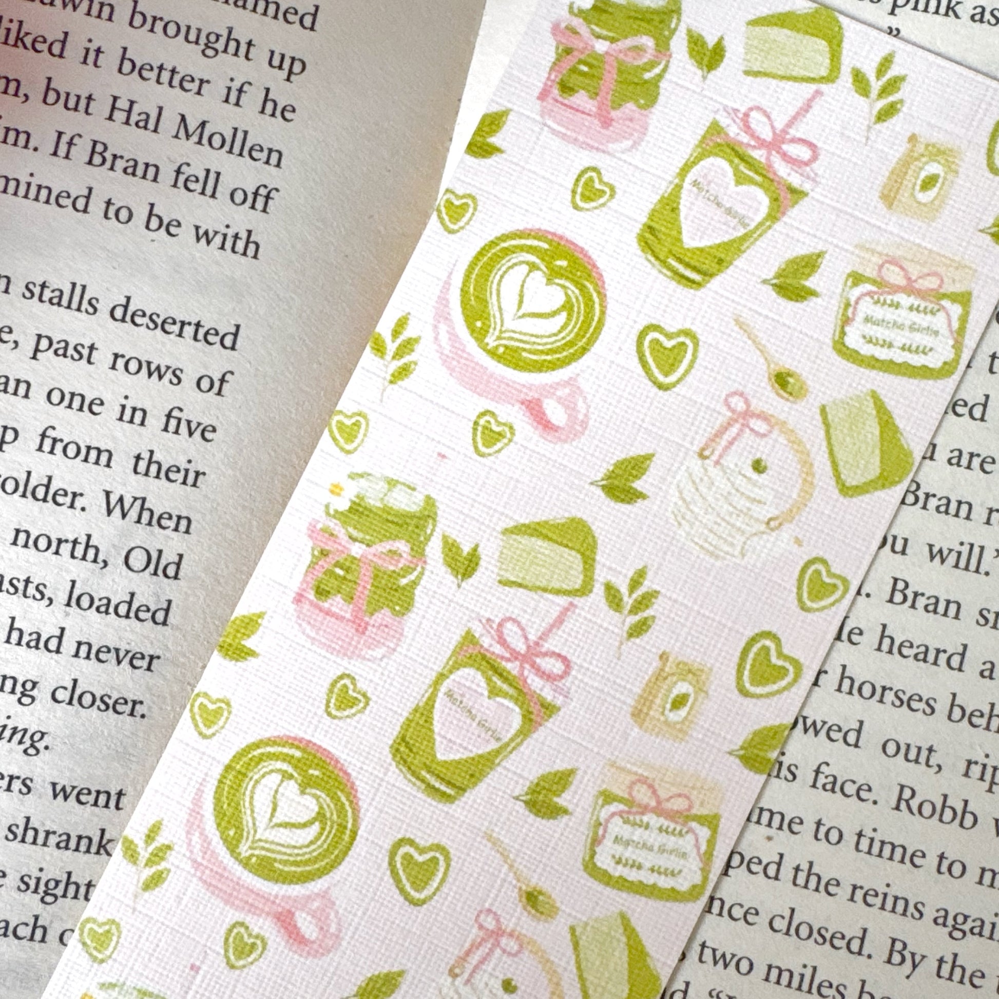 cute matcha bookmark 2 x 6 inches