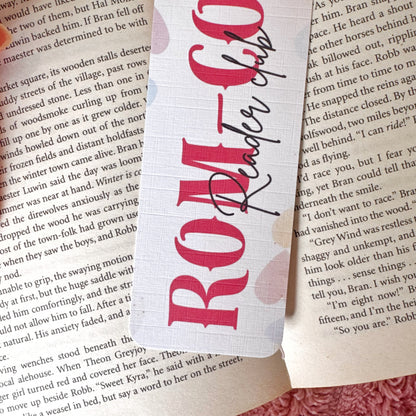 double sided linen bookmark romance theme