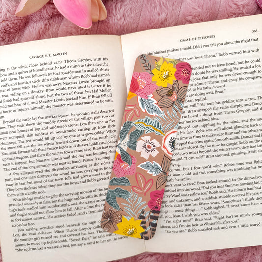 floral linen bookmark spring summer design
