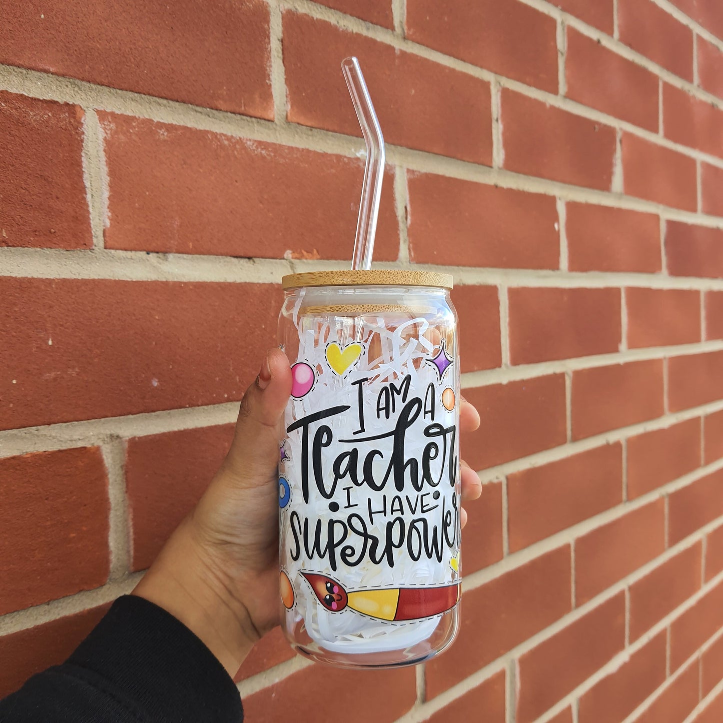 Teacher themed Glass Tumbler 16 oz, Perfect Gift for Teachers, Christmas Gifts for Teachers, Nursery Teachers Gifts, Session End Gifts