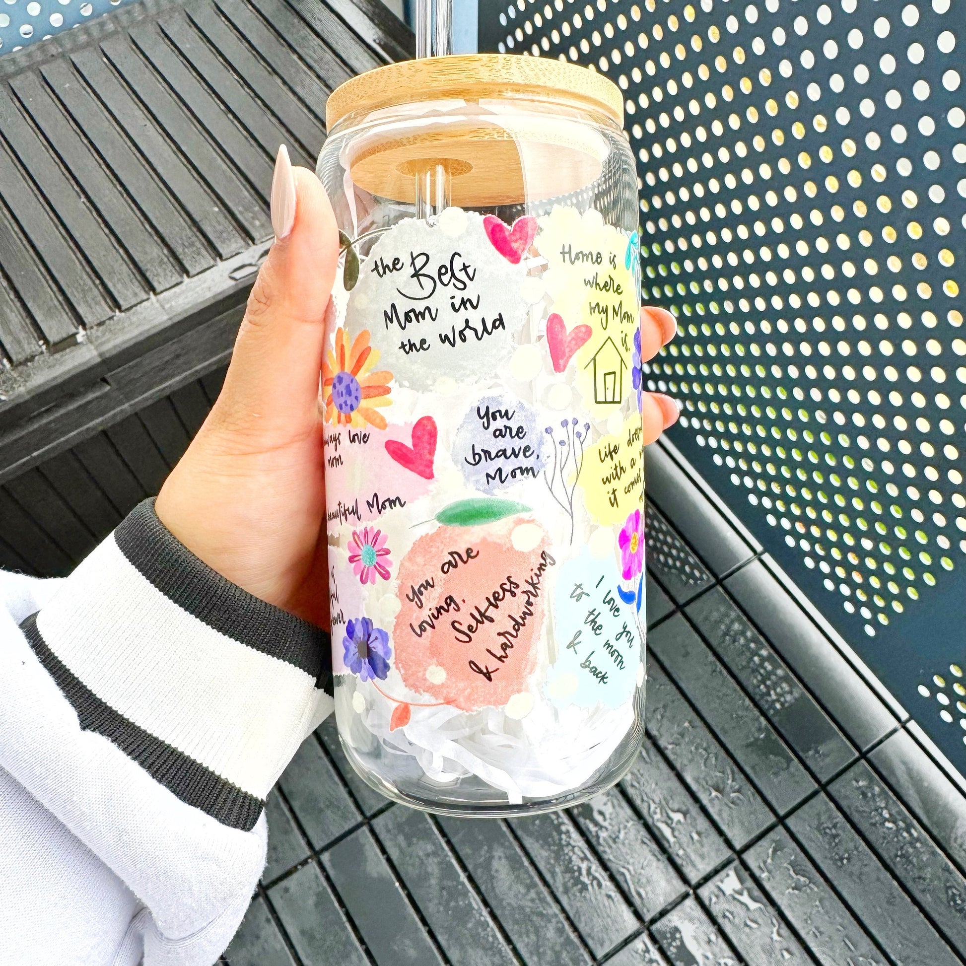 Best Mom Ever Glass Tumbler 16 oz , Mum Libby Glass for coffee lovers, Iced coffee Mugs, Tumbler for best mom ever, Beer Can glasses