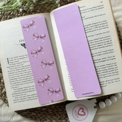 Bow Bookmark for Book Lovers , set of 4 Linen Bookmark, Aesthetic Girly Bookish Bow bookmark, Pink bows bookmark
