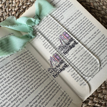 Acrylic bookmark for Book lovers,my weekend is fully booked bookmarks, Teachers end of year gifts , Bookish Gift for teenagers, book nerd