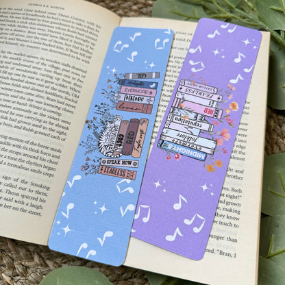 Eras Tour Swiftie Set of 2 Linen Bookmark, Aesthetic Girly Swifty bookmark, TTPD bookmark for book lovers, Music Album bookmark