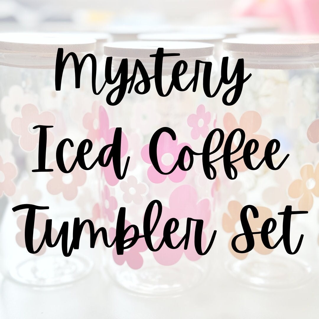 Set of two mystery Iced Coffee Cans gift box, MYSTERY BOX of Iced Coffee Glass Can, Coffee Lover Gift, Drinkware gift, Best Friend Gifts