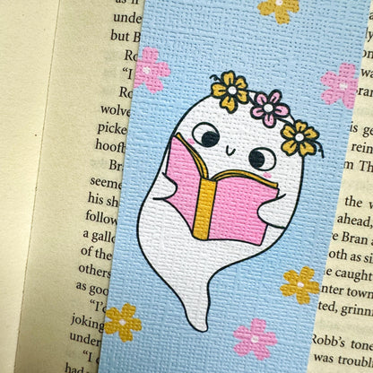Christmas Holidays Cozy Read Bookmark for Book Lovers two sided ,Ghostie Bookmark, Linen Bookmark, Booklover Gifts, stocking filler