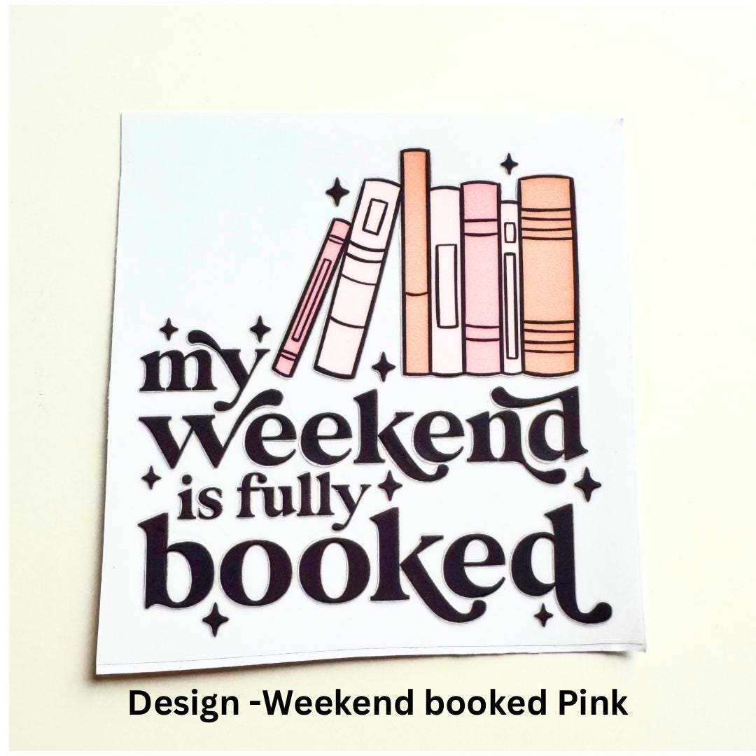 Book Lover Iced Coffee Can Glass, 16oz Beer Can Glass with Bamboo Lid and Glass Straw, My Weekend is fully booked Coffee glass cup