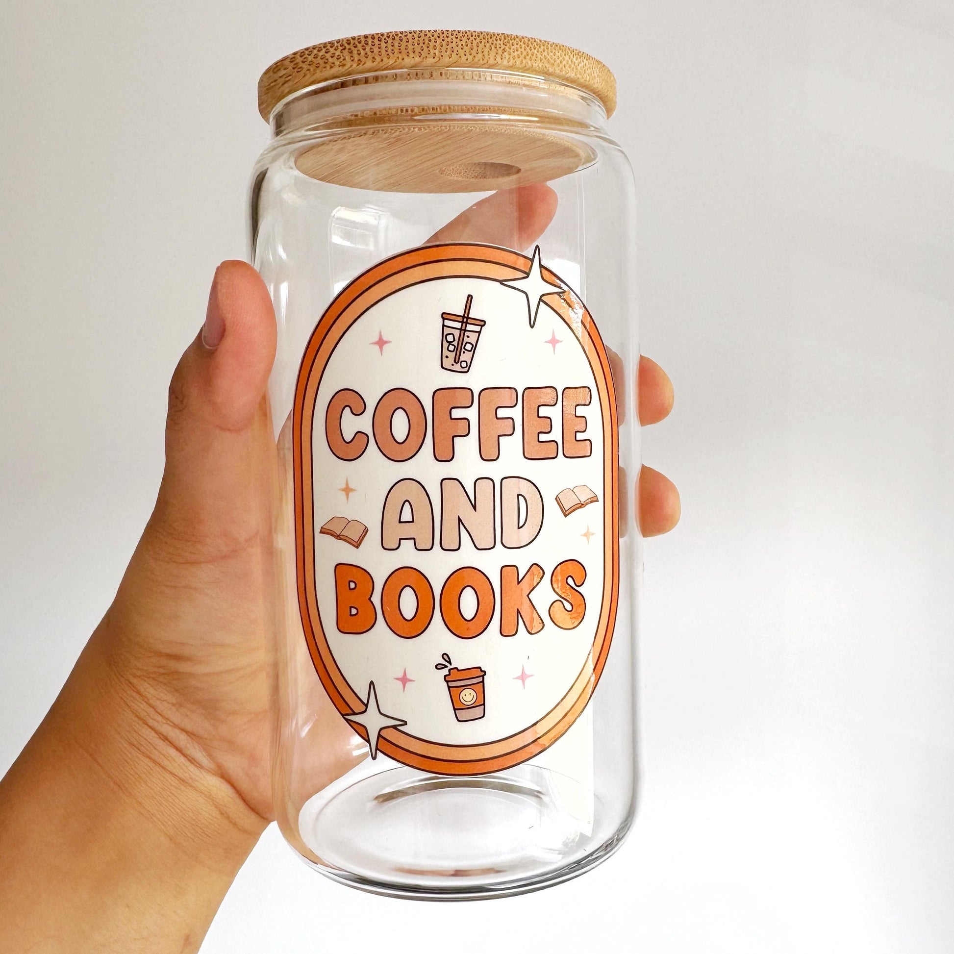 Book lover glass coffee mug . Coffee and Books Mug . Glass mug .Gift for book lover, Bibliophile gift . Bookish mug 13oz Double walled
