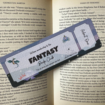 Fantasy Book Club Ticket Bookmark | Fantasy Bookmark | Bookish Bookmark | Dark Romance Book Club Bookmark | Admit One Bookmark