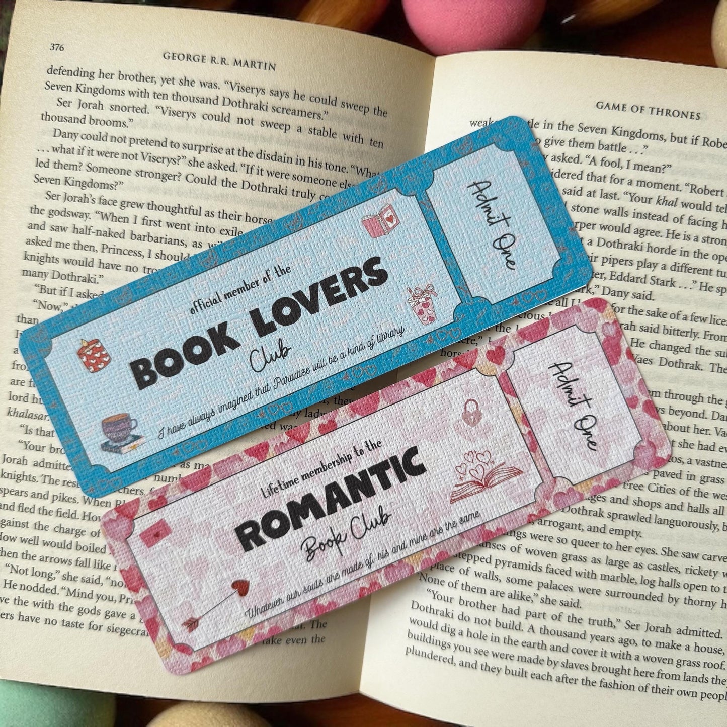 Book Lover Book Club Ticket Bookmark | Book Lover Bookmark | Bookish Bookmark | Book Club Bookmark | Admit One Bookmark Double Sided