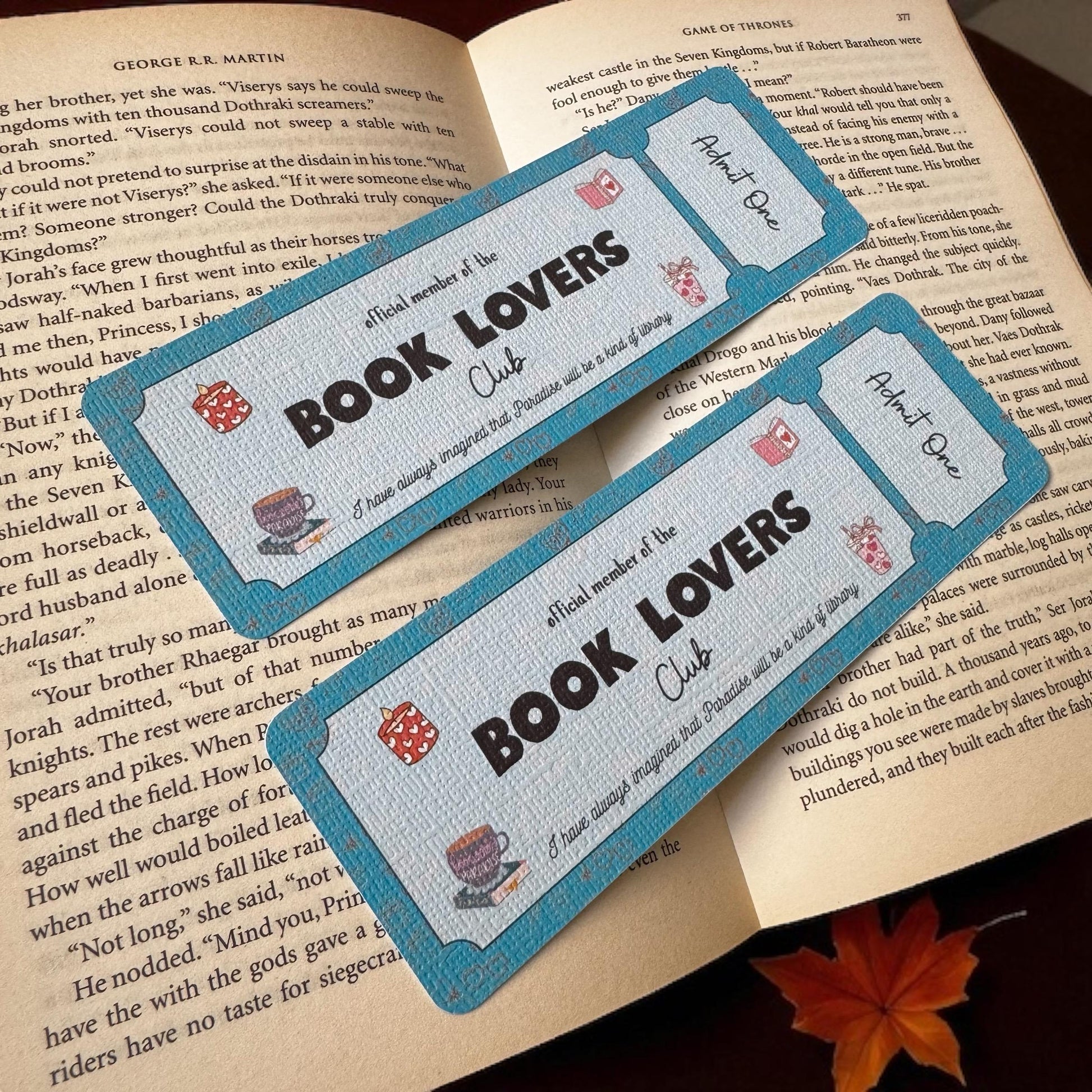 Book Lover Book Club Ticket Bookmark | Book Lover Bookmark | Bookish Bookmark | Book Club Bookmark | Admit One Bookmark Double Sided