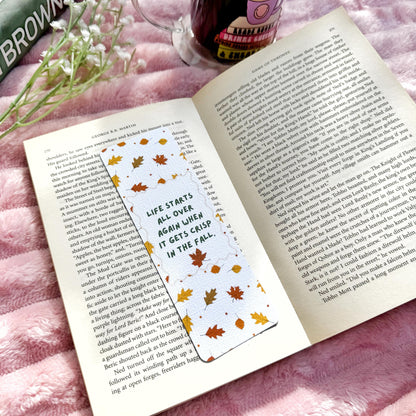 Cozy Autumn Bookmark for Book Lovers double sided ,Autumn Famous Writers quotes Linen Bookmark Doublesided, Booklover Gift,Cute Autumn Finds