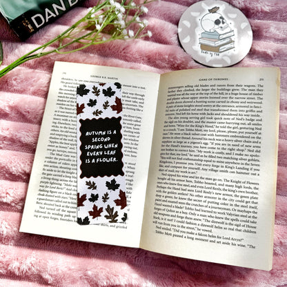 Cozy Autumn Bookmark for Book Lovers double sided ,Autumn Famous Writers quotes Linen Bookmark Doublesided, Booklover Gift,Cute Autumn Finds