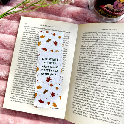 Cozy Autumn Bookmark for Book Lovers double sided ,Autumn Famous Writers quotes Linen Bookmark Doublesided, Booklover Gift,Cute Autumn Finds