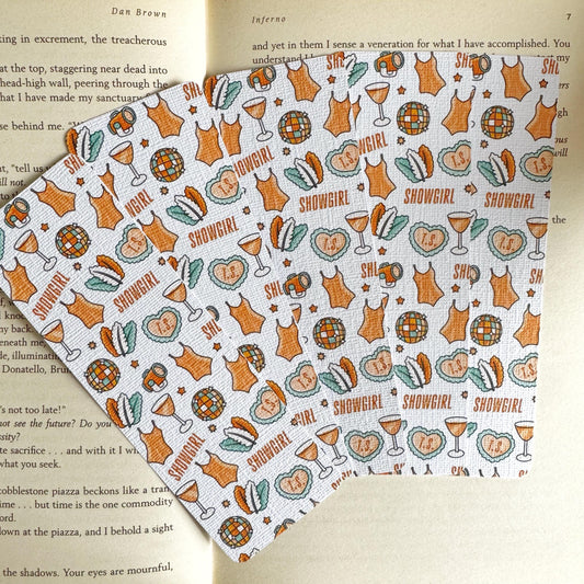 Switie TLOASG bookmark, Showgirl linen bookmark for Swiftie lovers, 2 X 6 inch bookmark for tswift fans