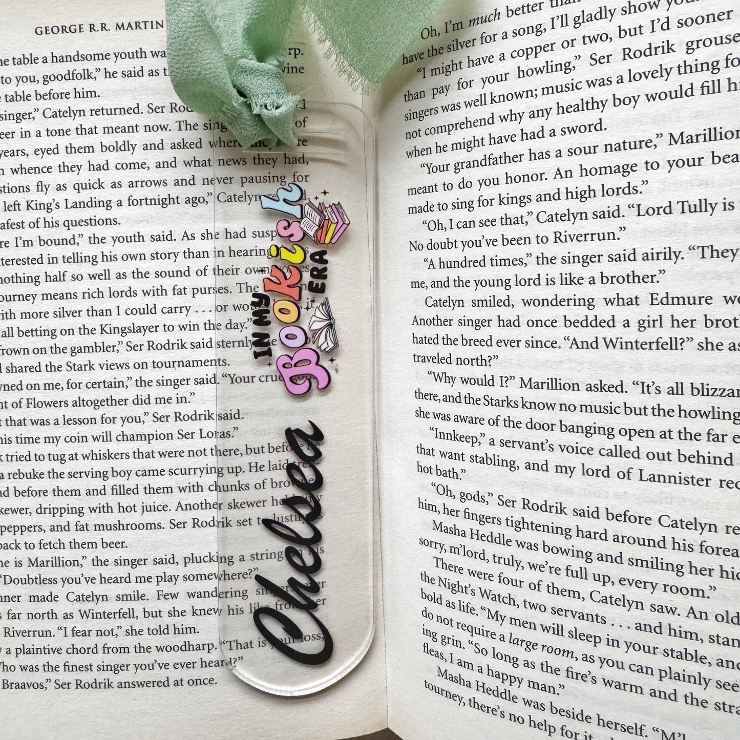 Personalized 'In My Bookish Era' Acrylic Bookmark with Ribbon