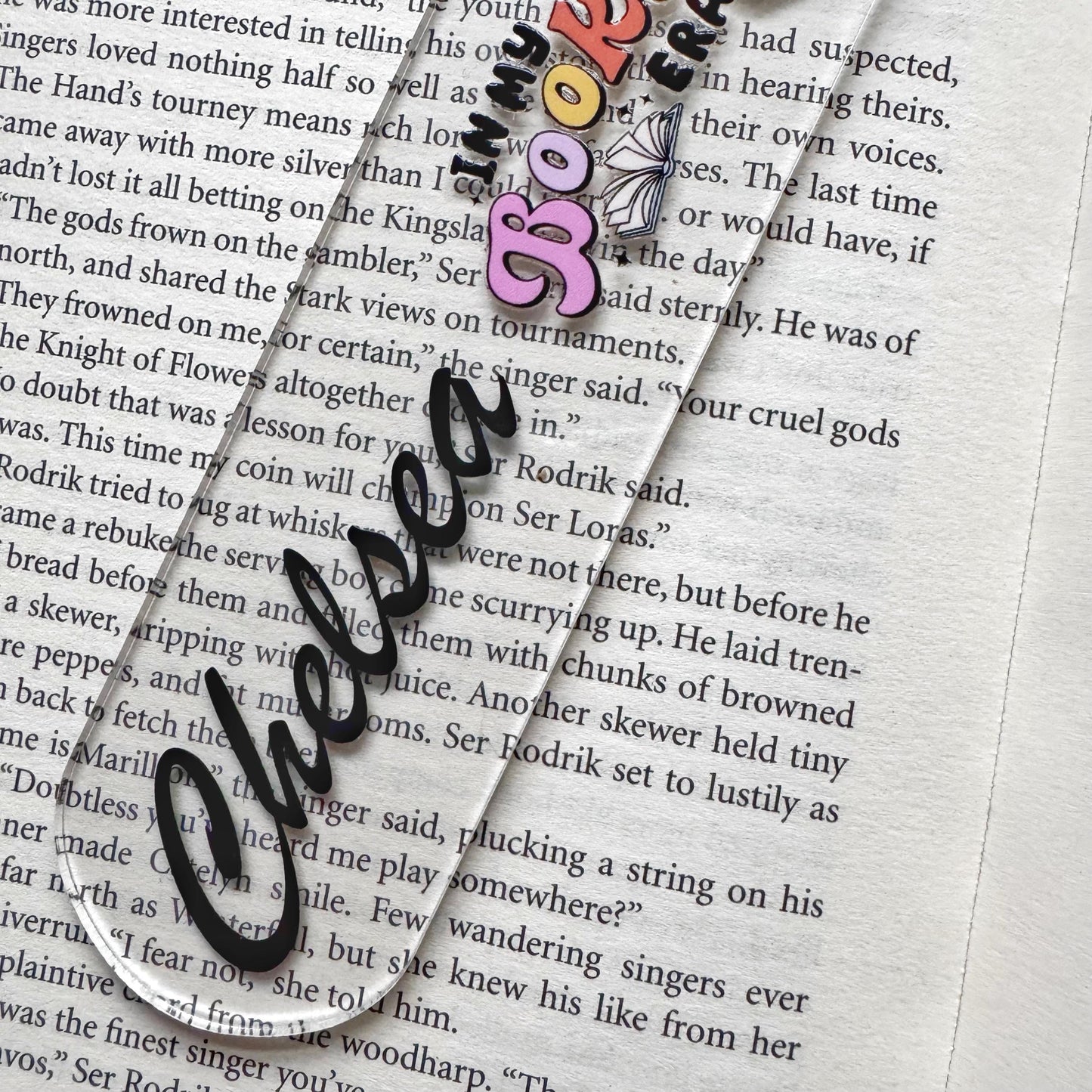 Personalized 'In My Bookish Era' Acrylic Bookmark with Ribbon