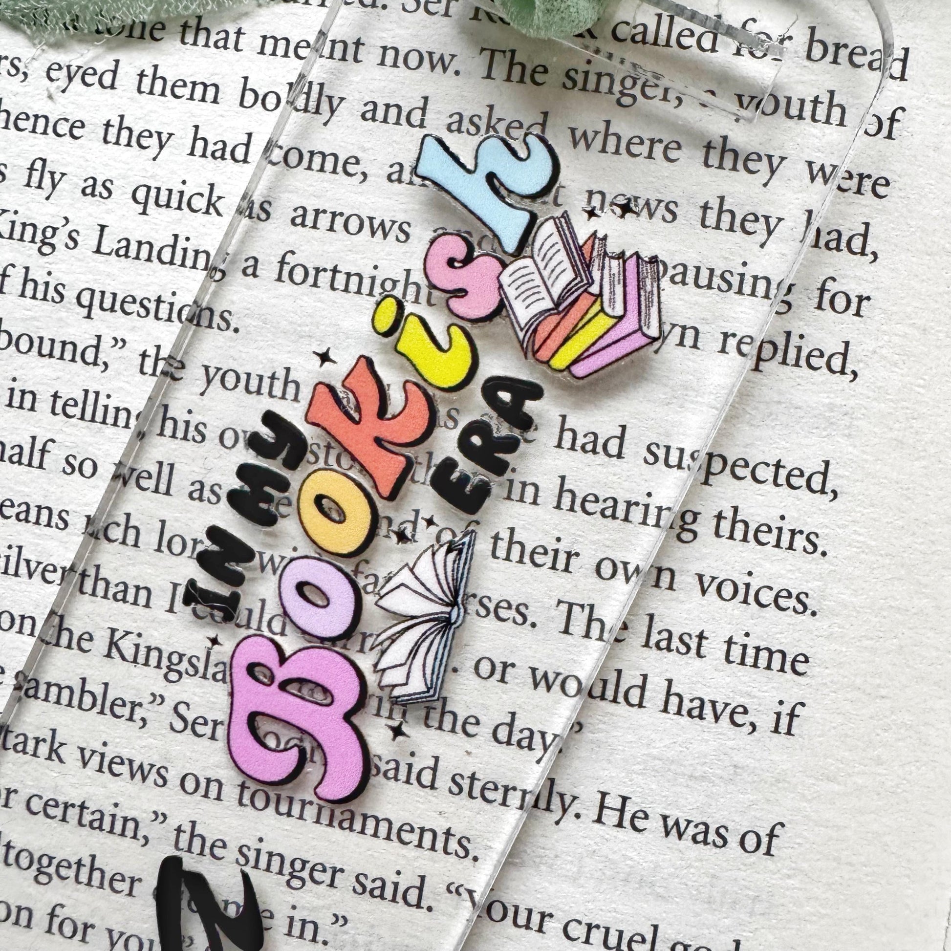 Personalized 'In My Bookish Era' Acrylic Bookmark with Ribbon