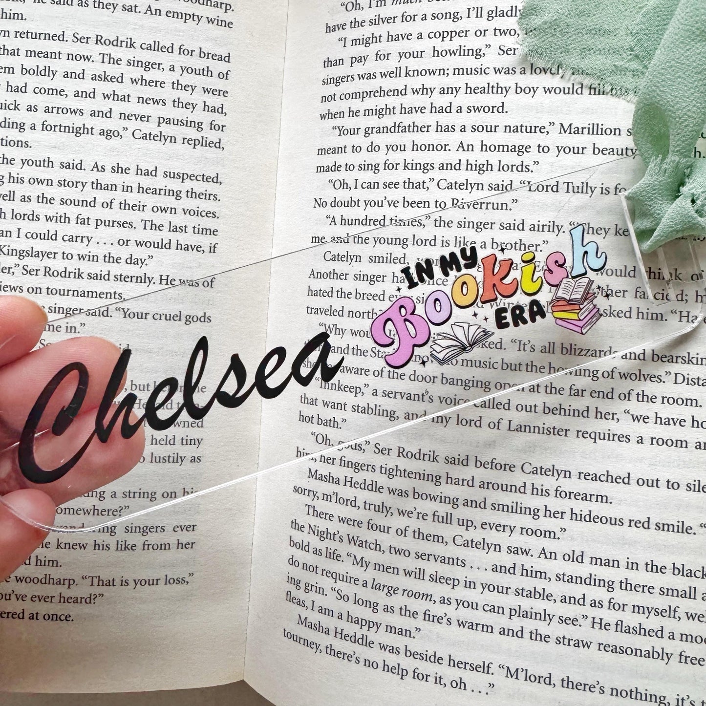 Personalized 'In My Bookish Era' Acrylic Bookmark with Ribbon