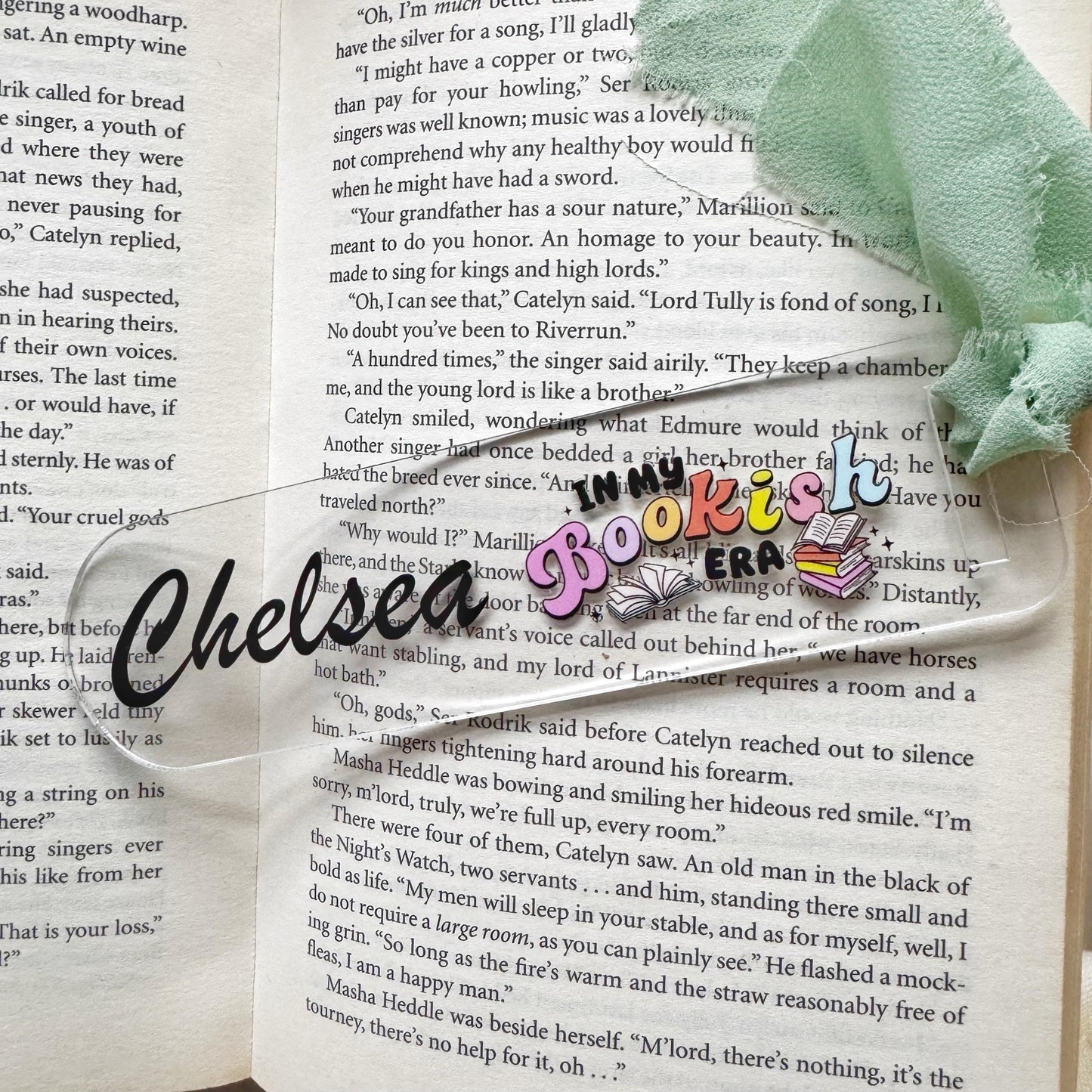 Personalized 'In My Bookish Era' Acrylic Bookmark with Ribbon