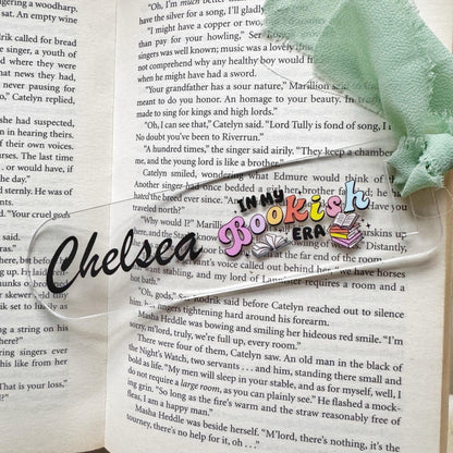 Personalized 'In My Bookish Era' Acrylic Bookmark with Ribbon