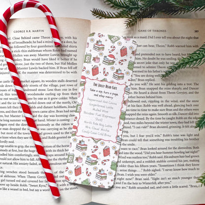 The Christmas Cafe Menu Bookmark for Book Lovers Double Side 2x6 inch Linen Paper Gift