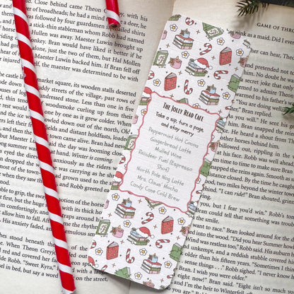 The Christmas Cafe Menu Bookmark for Book Lovers Double Side 2x6 inch Linen Paper Gift