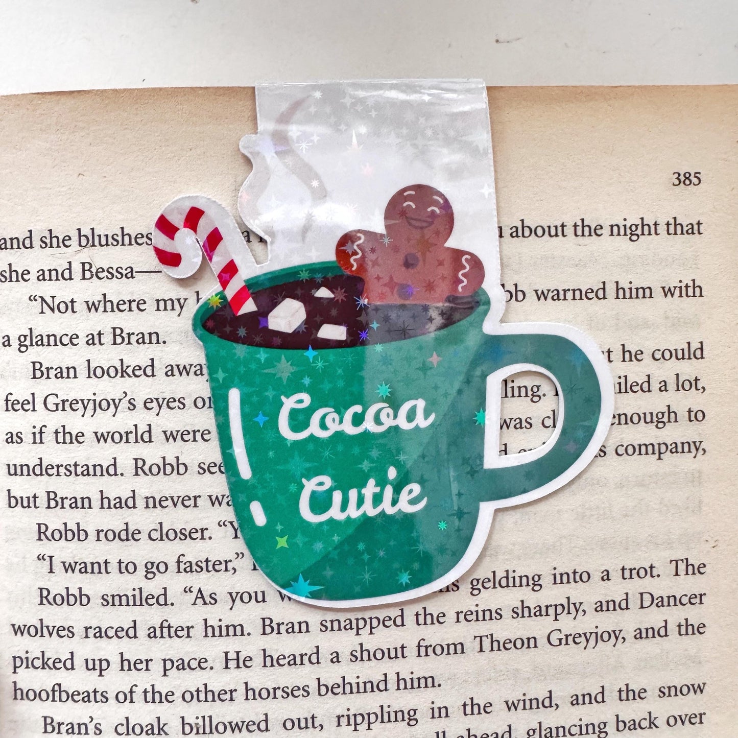Cocoa Cutie Magnetic Bookmark: hot cocoa lover , Book Lover Gift