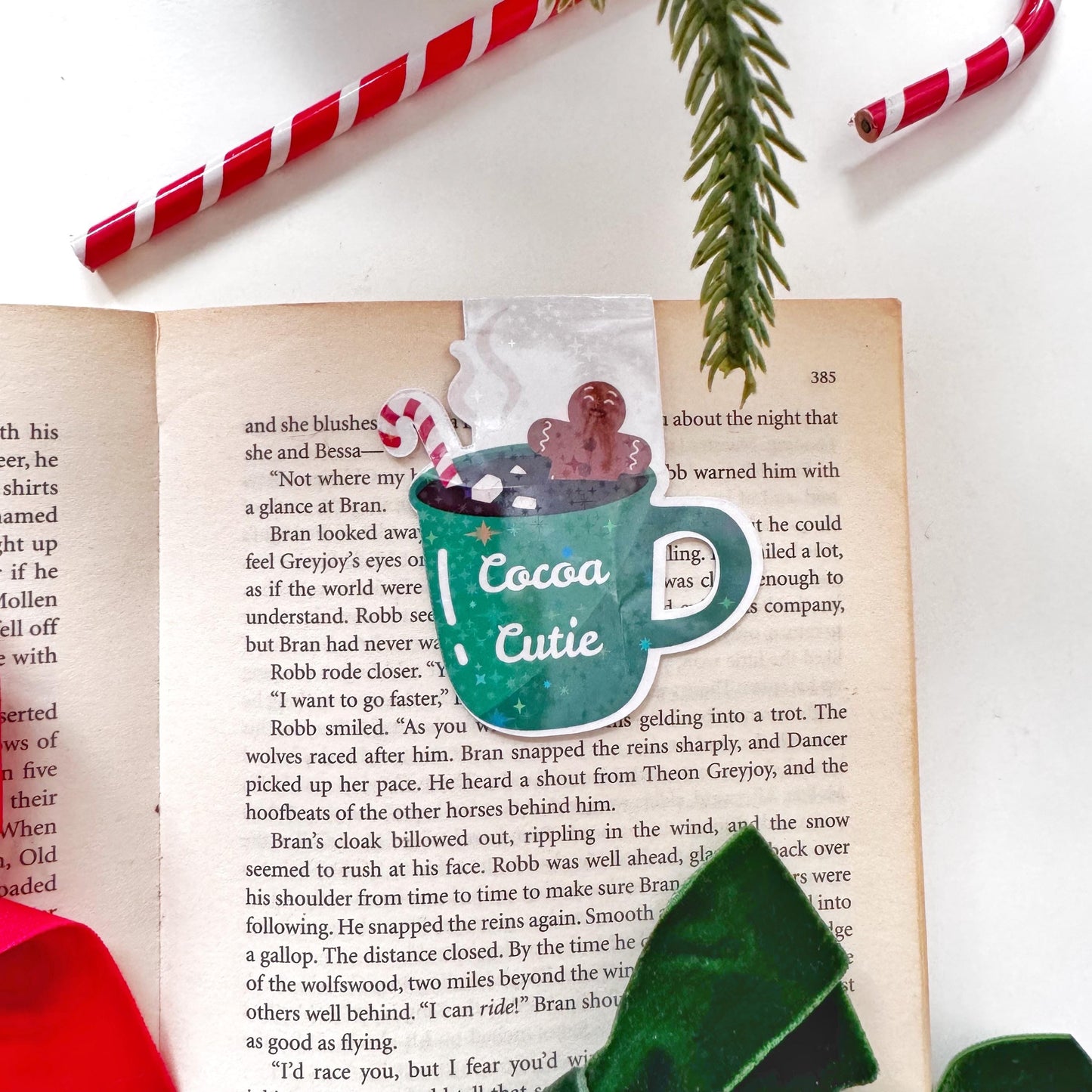 Cocoa Cutie Magnetic Bookmark: hot cocoa lover , Book Lover Gift