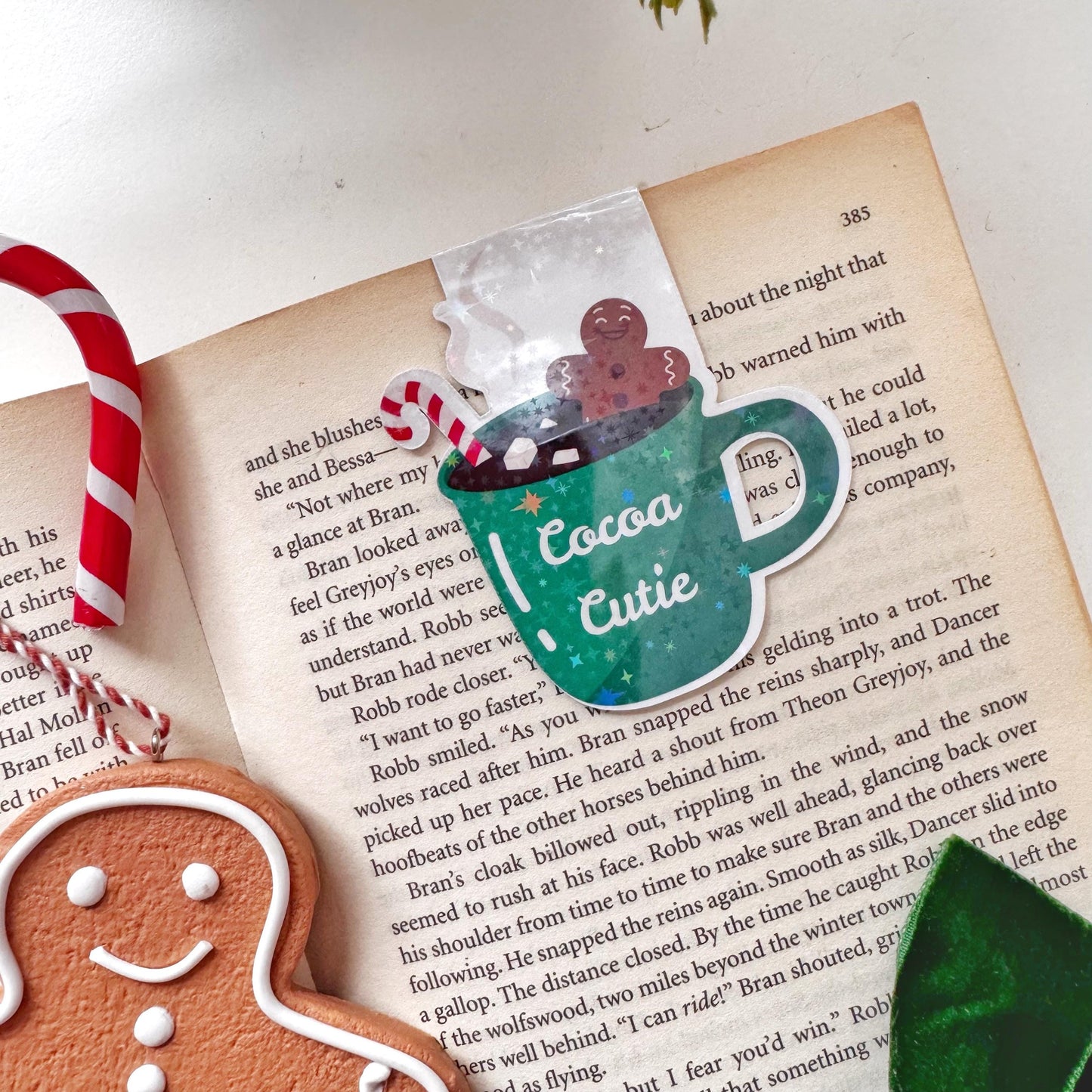 Cocoa Cutie Magnetic Bookmark: hot cocoa lover , Book Lover Gift