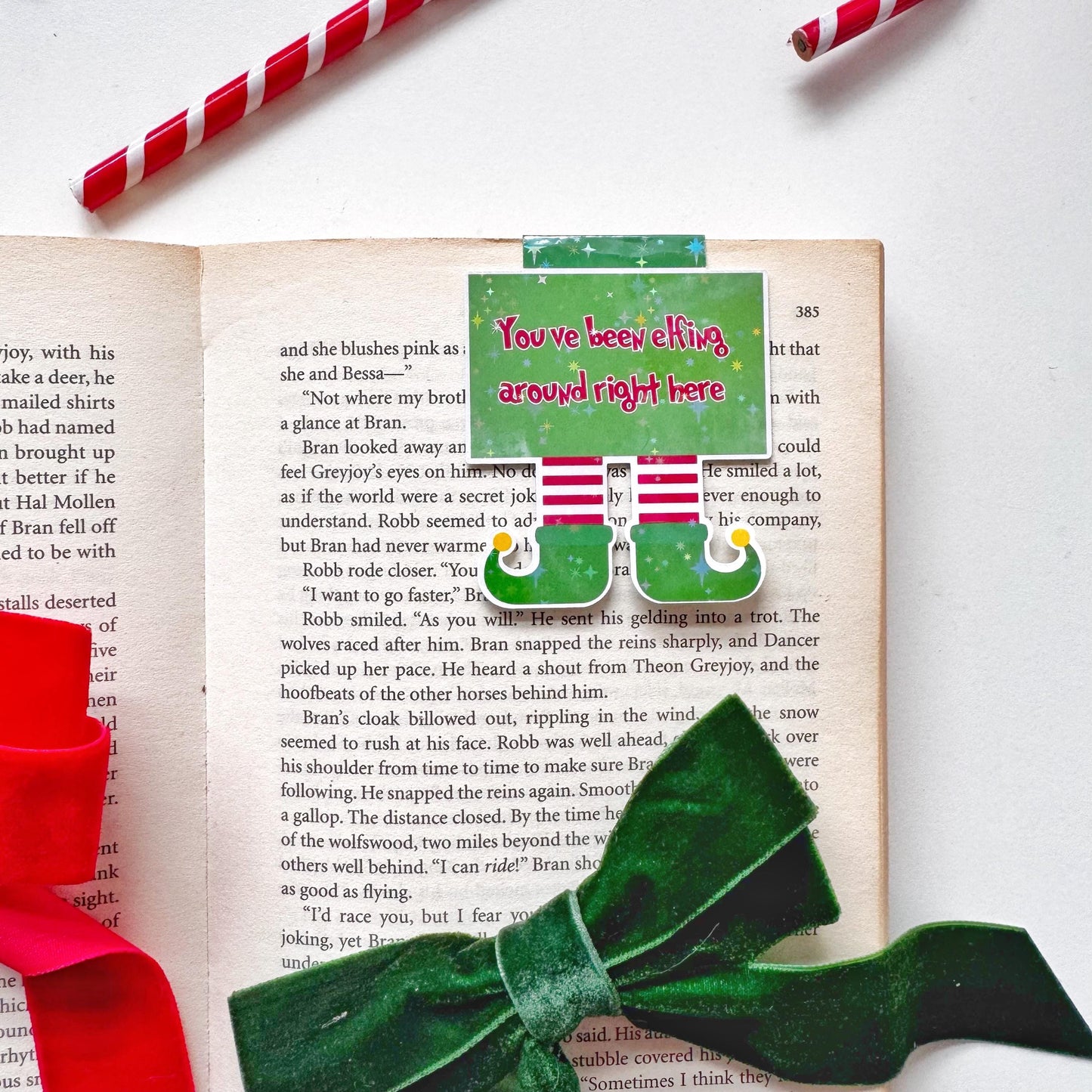 Elf Holiday Magnetic Bookmark: Elfing around booknerd Gift, Book Lover Gift