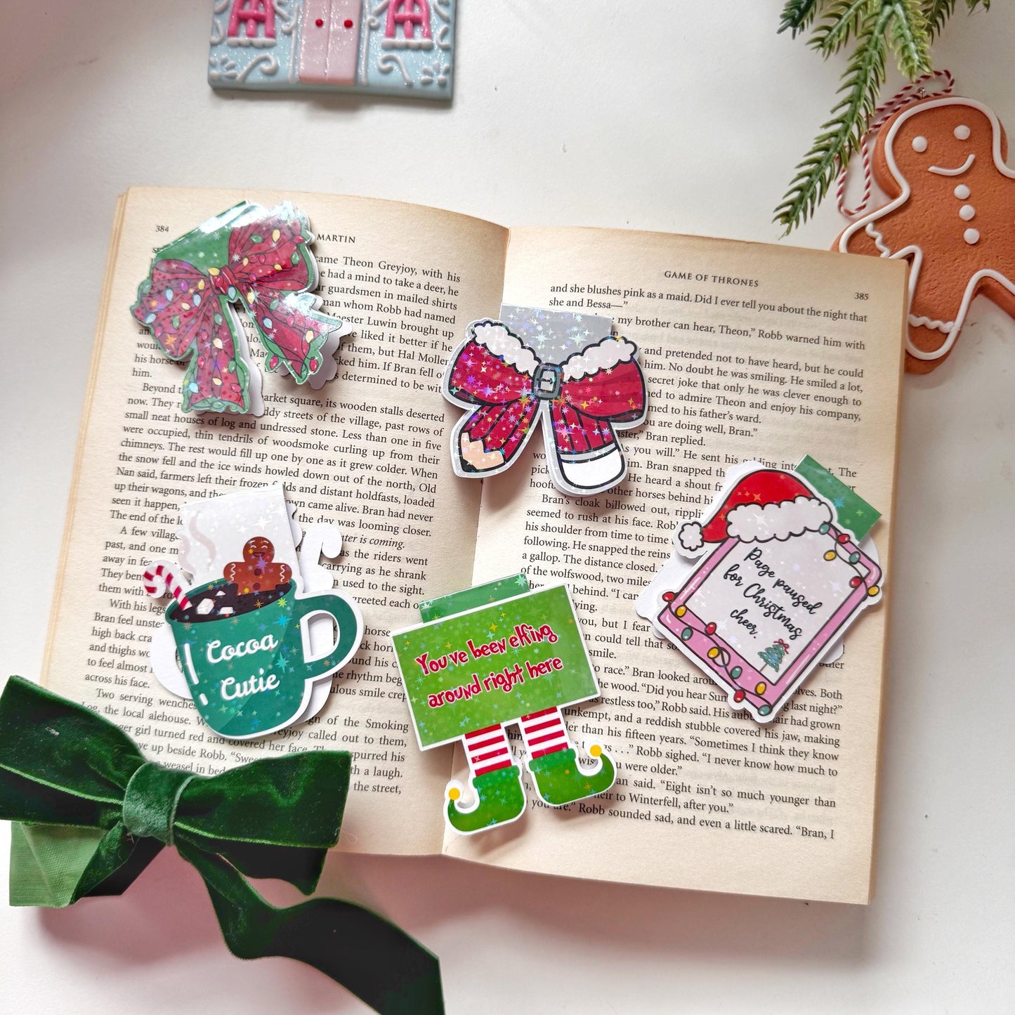 Elf Holiday Magnetic Bookmark: Elfing around booknerd Gift, Book Lover Gift