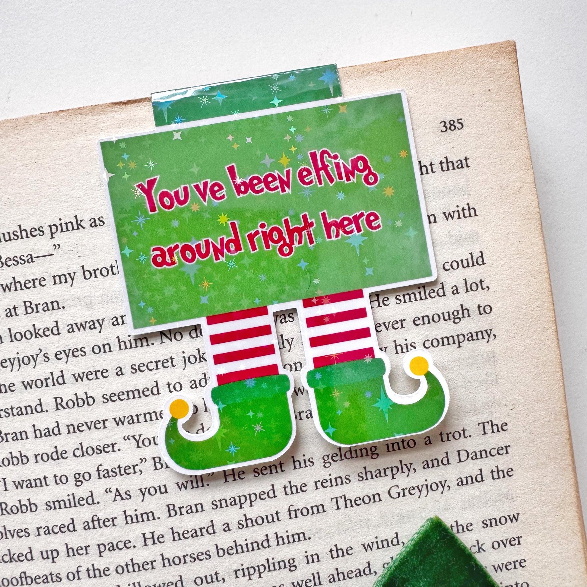 Elf Holiday Magnetic Bookmark: Elfing around booknerd Gift, Book Lover Gift
