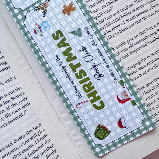 Christmas Book Club Bookmark Admit one, Double Side 2x6 inch Linen Paper Gift