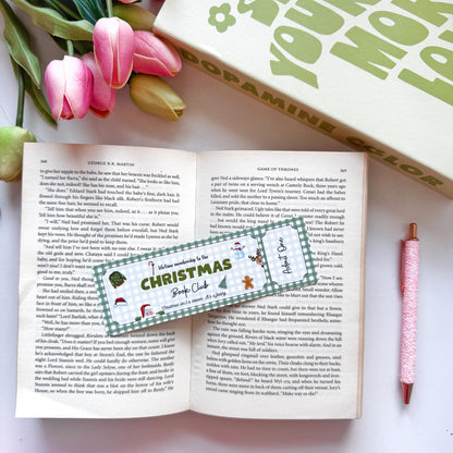 Christmas Book Club Bookmark Admit one, Double Side 2x6 inch Linen Paper Gift
