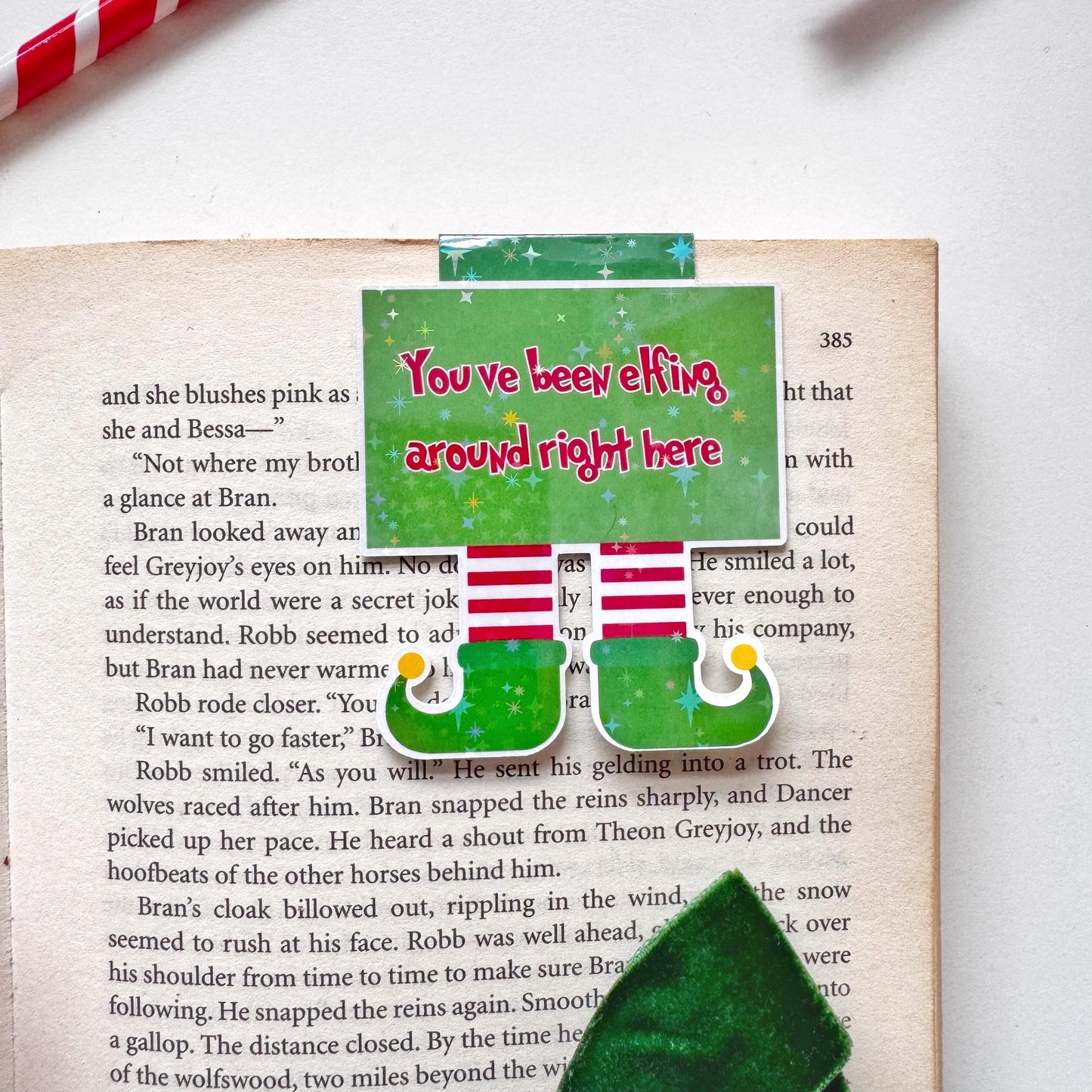 Elf Holiday Magnetic Bookmark: Elfing around booknerd Gift, Book Lover Gift